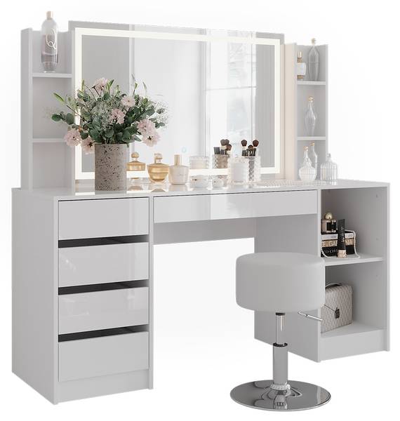 Schminktisch Sherry 57655 Weiß - Holzwerkstoff - 159 x 76 x 51 cm