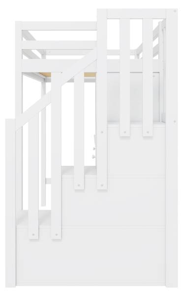 Hochbett AtticWoody Ⅰ Weiß - Massivholz - 94 x 165 x 251 cm