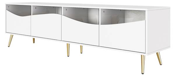 TV-meubel Astraios Ⅴ wit - plaatmateriaal op houtbasis - glas - 40 x 50 x 180 cm