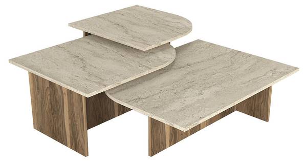 Couchtisch OMELINA Beige - Holz teilmassiv - 65 x 45 x 60 cm