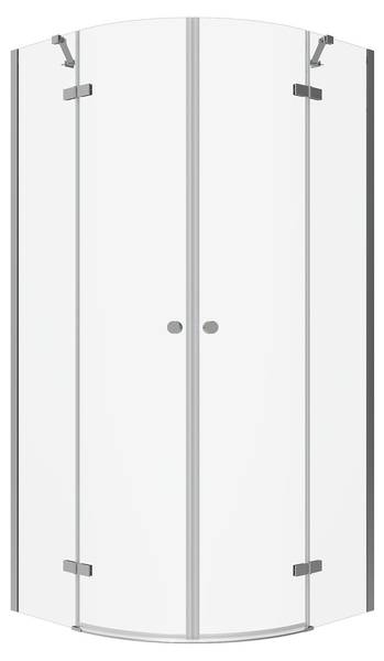 Duschkabine ESSENS Silber - Glas - 90 x 195 x 90 cm