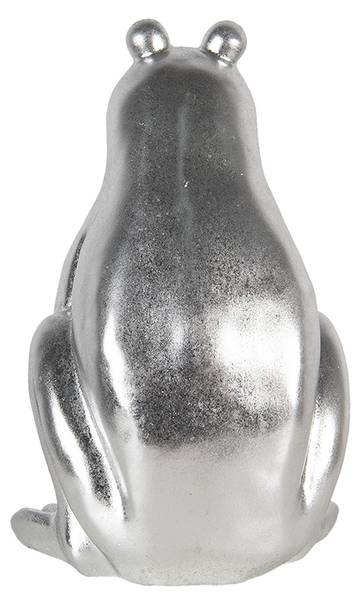 Figur Frosch Deko&Ian Silber - Kunststoff - 20 x 30 x 20 cm