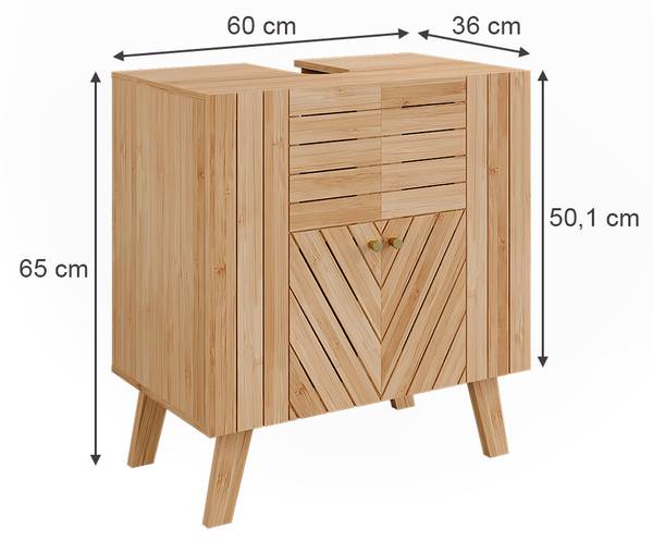 Wastafelonderkast Lucie 50122 groen - plaatmateriaal op houtbasis - 60 x 65 x 36 cm