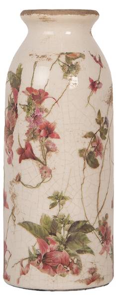 Vase Declan Beige - Keramik - 8 x 20 x 8 cm