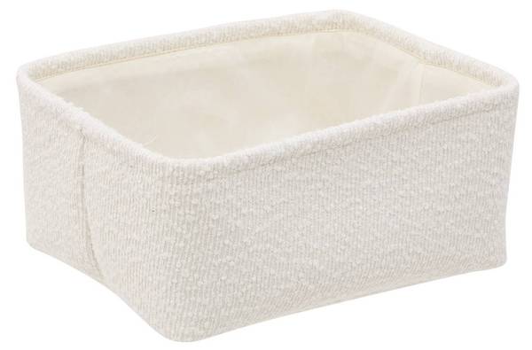 Körbe BOUCLETTE 2er-Set Weiß - Textil - 21 x 10 x 15 cm