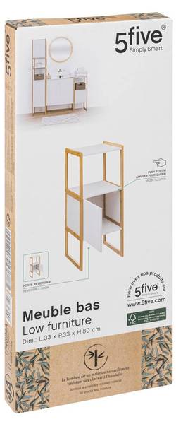 Meuble bas NATURÉO Blanc - Bois manufacturé - 33 x 80 x 33 cm