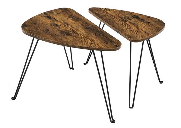 2er-Set Beistelltisch Couchtisch Lima Braun - Holzwerkstoff - 38 x 48 x 60 cm