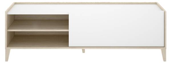 TV-Schrank Woodland Weiß - Holzwerkstoff - 155 x 50 x 43 cm