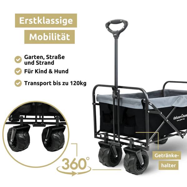 Bollerwagen faltbar CALLI Schwarz