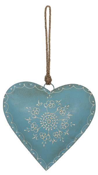Weihnachtsanhänger Herz WT64815 Blau - Metall - 1 x 20 x 20 cm