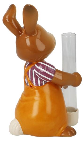 Figur Hase mit Vase Blütentraum Porzellan - 11 x 15 x 7 cm