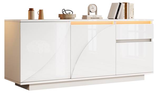 Sideboard Eurynom Ⅰ Weiß - Holzwerkstoff - 140 x 60 x 40 cm