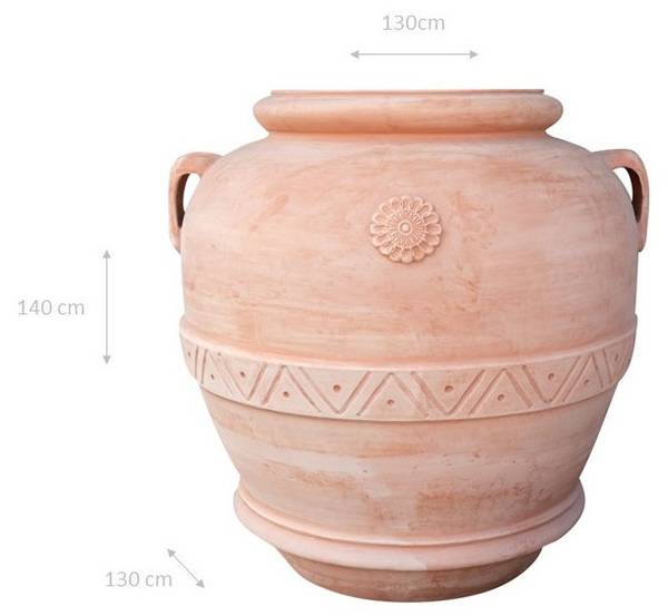 Bloempot Kruik XXL PREMIUM bruin - terracotta - 130 x 140 x 130 cm