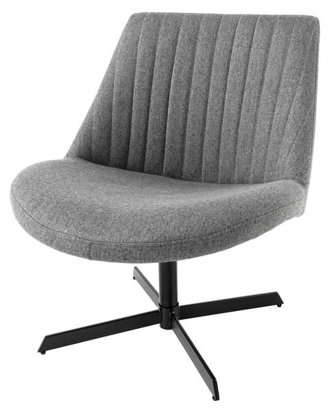 Sessel LOUNGER Grau - Strukturstoff - Polyester - Stahl - 62 x 77 x 75 cm