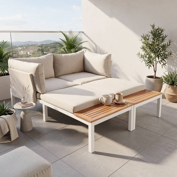 Gartensitzgruppen FluxIque 3er-Set Beige - Metall