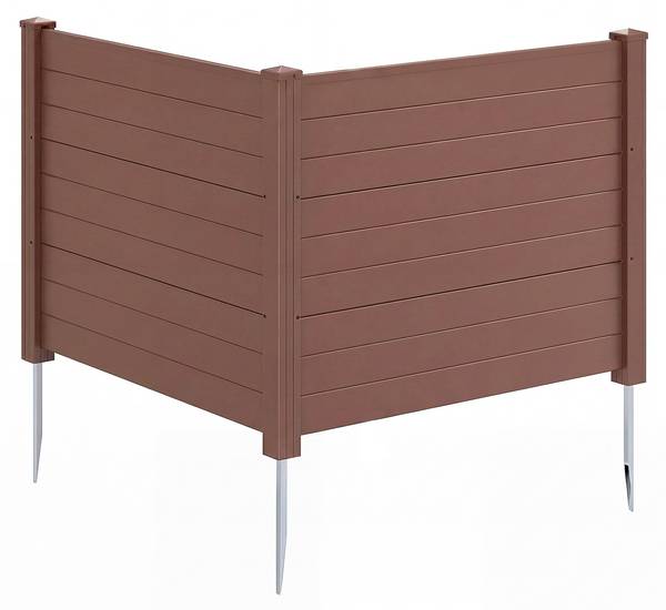 Gartenzaun ZB35489NZ 2-tlg. Braun - Kunststoff - 7 x 95 x 122 cm