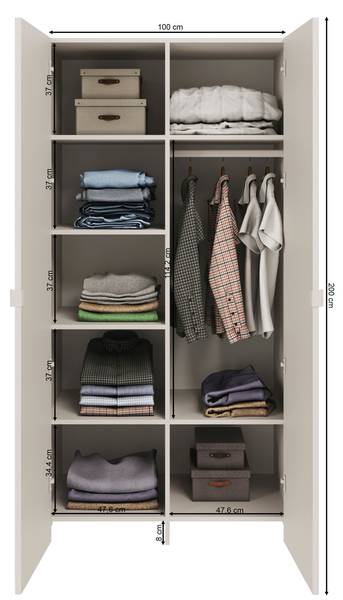 Kleiderschrank ARKADIA Breite: 100 cm