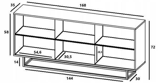 Sideboard APOLLO Loft Graphit - Eiche Wotan Dekor