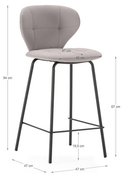 Barhocker MAURA 2er-Set Beige - Kunststoff - 52 x 67 x 45 cm