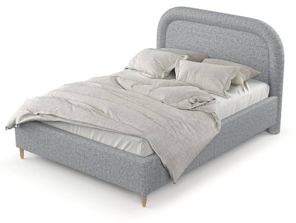 Polsterbett ZOYA mit Stauraum Stoff Riva Grau - Liegefläche Breite: 180 cm