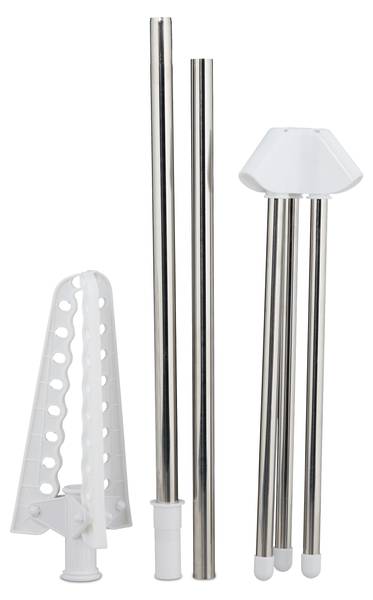 Étendoir à linge pour cintres Argenté - Blanc - Métal - Matière plastique - 62 x 150 x 52 cm