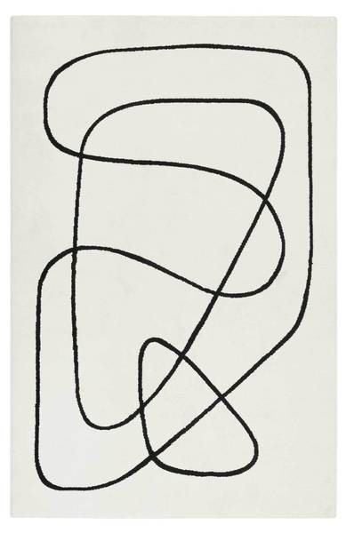 Kurzflorteppich Artist Weiß - Polypropylen - 80 x 2 x 150 cm