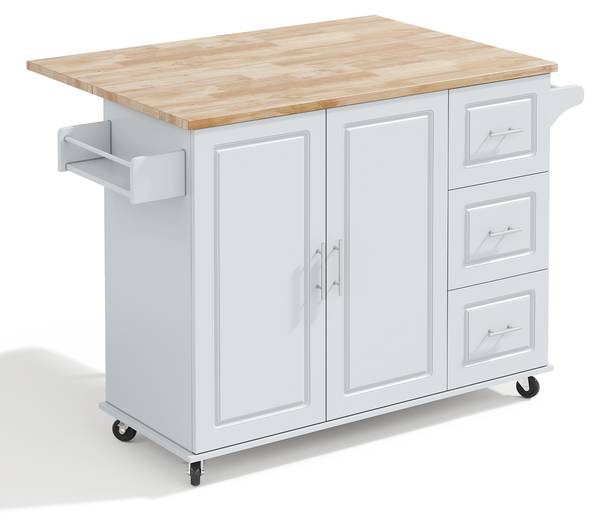 Keukenwagen WoodyZoom Ⅲ grijs - plaatmateriaal op houtbasis - 43 x 92 x 137 cm