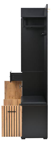 Garderobenständer Eos Ⅰ Schwarz - Braun - Holzwerkstoff - 35 x 175 x 80 cm