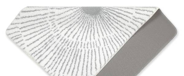 Badteppich Jasbeer Grau - Weiß - Polyester - 55 x 2 x 65 cm