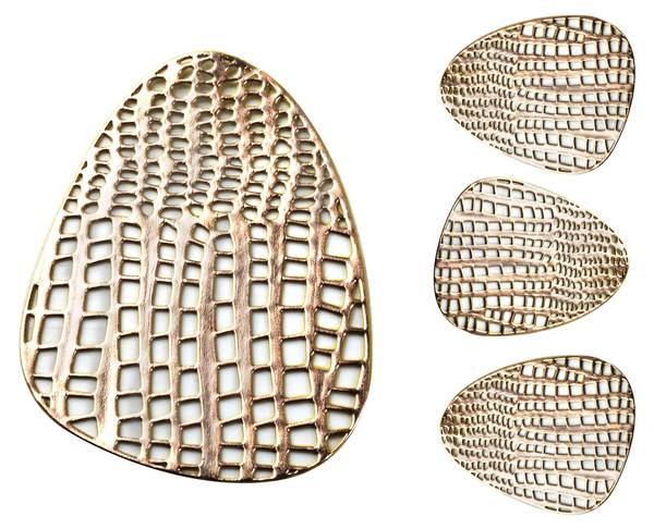 Untersetzer LEILA 4er-Set Gold - Kunststoff - 12 x 1 x 13 cm