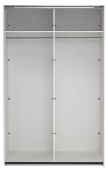 Schiebetürenschrank Bergamo (2-türig) Weiß - Holzwerkstoff - Textil - 139 x 221 x 67 cm