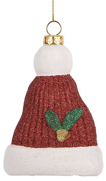 Kersthanger Kerstmuts MC66089 rood - kunststof - 4 x 10 x 7 cm