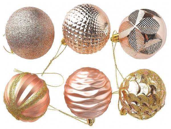 Weihnachtskugeln SANTA LILA 12er-Set Kunststoff - 6 x 6 x 6 cm