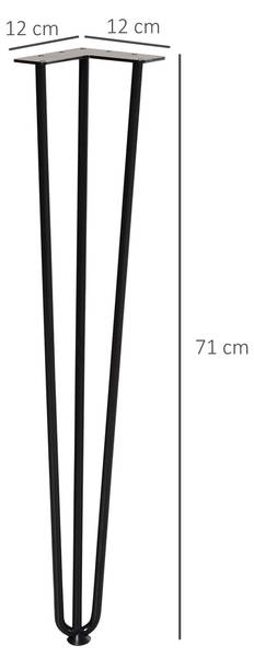 Tischbeine B82-001 Schwarz - Metall - 12 x 71 x 12 cm