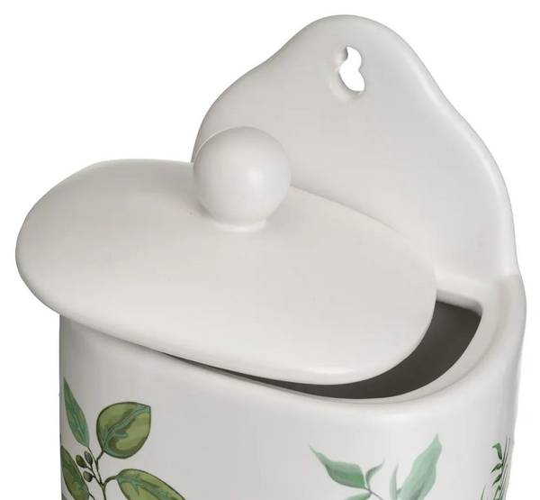 Vorratsdose HH-804771 Grün - Weiß - Keramik - 12 x 15 x 9 cm