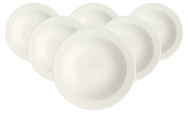 Salatschalen Royal 6er Set Weiß - Porzellan - 21 x 4 x 21 cm