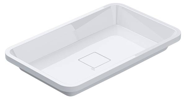 Waschbecken Col104W-600 Hochglanz Weiß - 38 x 12 x 60 cm
