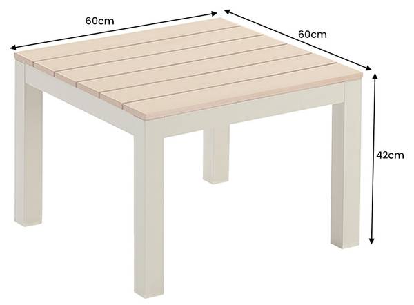 Gartentisch ORLANDO LOUNGE Braun - Aluminium - 60 x 42 x 60 cm