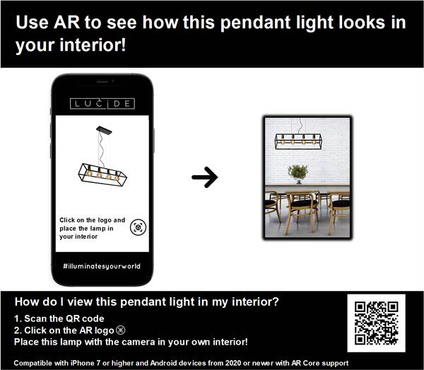 Suspension FABIAN Noir - Acier - 28 x 161 x 80 cm