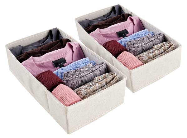 Aufbewahrungsboxen-Set LOUIS 2-tlg Beige - Papier - Textil - 40 x 11 x 21 cm