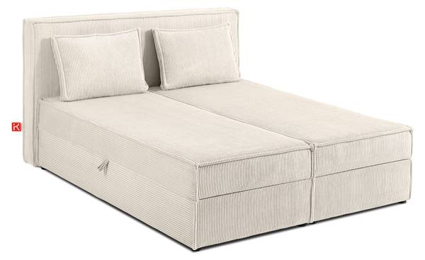 Boxspring ROTI ecru - Ligoppervlak breedte: 140 cm