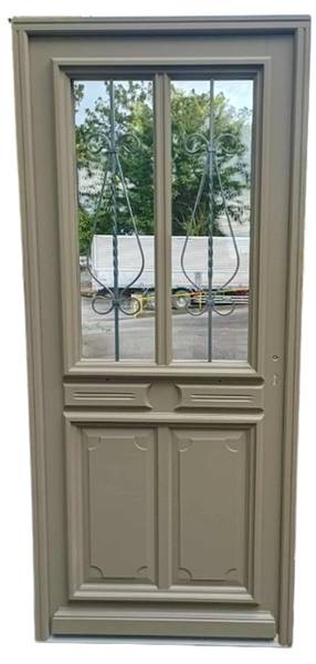 Porte d'entrée Baptiste gauche3298 Vert - Bois manufacturé - En partie en bois massif - 90 x 200 x 7 cm