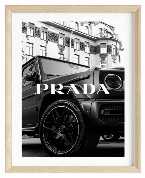 Poster Prada G-Klasse Schwarz - Weiß - 30 x 40 cm
