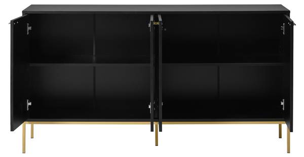 Sideboard EveDiana Ⅱ Schwarz - Holzwerkstoff - Metall - 150 x 80 x 40 cm