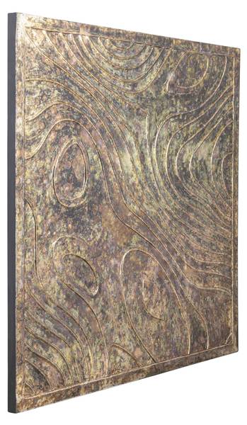 Wanddekoration Connolly Grün - Massivholz - 2 x 120 x 120 cm