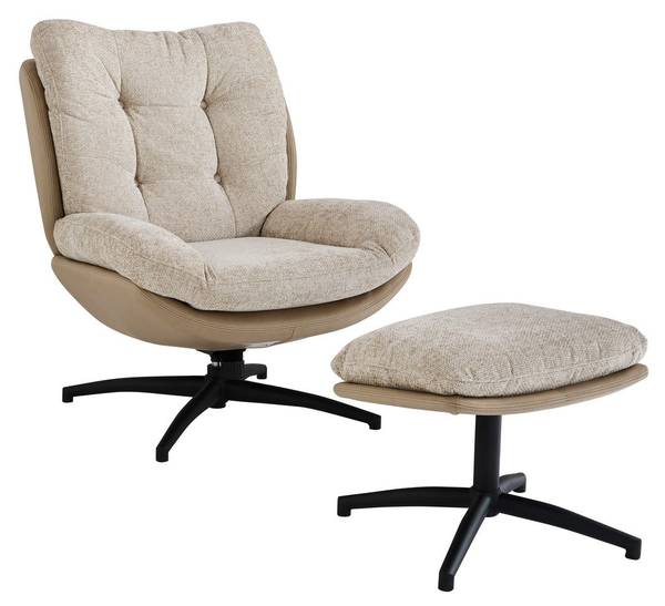 Sessel MANU Beige - Webstoff - 87 x 90 x 68 cm