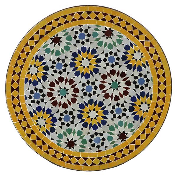 Gartentisch Ankabut Grün - Eisen - Mosaik - 60 x 75 x 60 cm