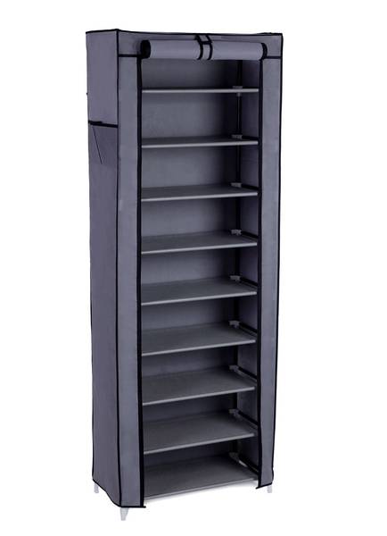 Schuhregal Schuhaufbewahrung Pretoria Grau - Textil - 160 x 28 x 58 cm