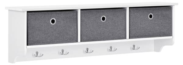 Wandgarderobe Horsens Weiß - Holzwerkstoff - 100 x 30 x 20 cm