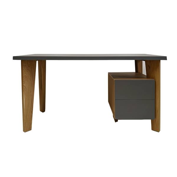 Schreibtisch mit Container GRAND Braun - Eiche - Wildeiche - 150 x 75 x 70 cm